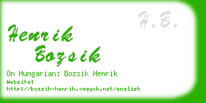 henrik bozsik business card